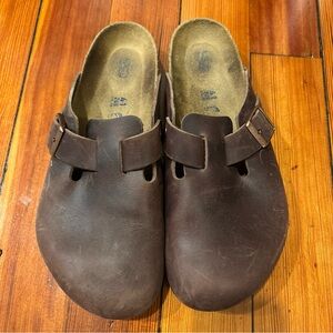 Birkenstock Boston Habana Brown Oiled Leather Clogs M 8-8.5 W 10-10.5 EU 41